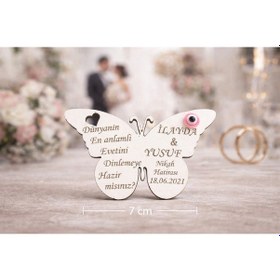 Resim Magnet Kişiye Özel 25 Adettir Kelebek Temalı No 044 