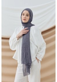 Resim Aminenesil Modakaşmir Bambu Şal Koyu Gri Renk Kurşun 
