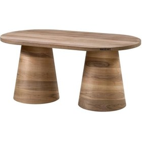 Resim Masifart Pagina 200 Lük Ceviz Fıçı Oval Masa Cilasız Ham Ham 