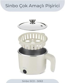 Resim Nacario NrcrioShop SCO-5063 Çok Fonksiyonlu Buharlı Pişirici – 1 Litre Kapasite, Paslanmaz Gizli Rezistans, 