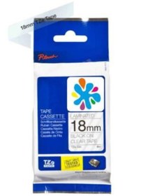 Resim Brother TZE-141 Şeffaf Üzerine Siyah Muadil Etiket Şeridi 