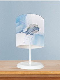 Resim Mekta Home Bebek Ve Çocuk Odası Mavi Balina Desenli Abajur 