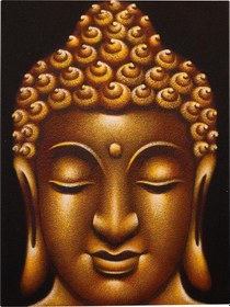 Resim Altın Tonlarında Buda Portresi El Yapımı Tuval Tablo-121 