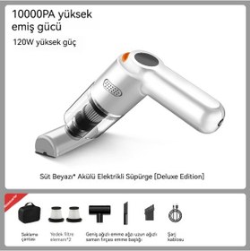 Resim Arabaya Monte Ev Çift Kullanımlı Mini Elektrikli Süpürge-beyaz 