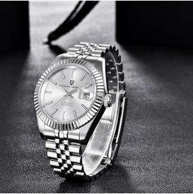 Resim Pagani design PD-1645 Datejust Yeni Mekanik Erkek Kol Saati Otomatik Retro Saatler Erkek Su Geçirmez Çelik Saat 