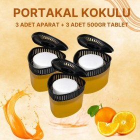Resim 3 Adet 500 gr Nem Alıcılı ve Rutubet Giderici Aparat Üçgen Portakal (Tablet Dahil) 
