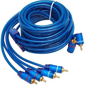 Resim Powermaster Pm-425 2 Rca Erkek + 4 Rca Erkek Şaseli 5 Metre Mavi 