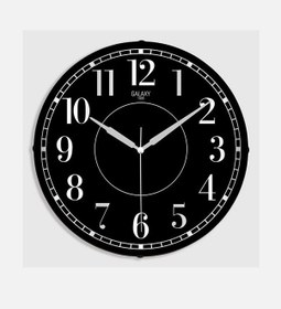 Resim Yaldızlı Rakamlı Siyah Zeminli Duvar Saati 35 Cm Gri - Siyah 