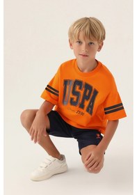 Resim U.S. Polo Assn. U.s. Polo Assn Lisanslı Sim Turuncu Erkek Çocuk Bermuda Takım 5274-43254 Turuncu 
