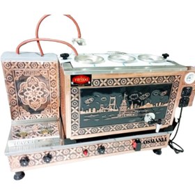 Resim OSMANLI 3 Demlikli Kız Kulesi Tam Otomatik Bakır Çay Ocağı Kazanı 35lt Çay Makinesi Semaver (DOĞALGAZ ELK) 