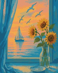 Resim Sayılarla Boyama Seti - Gün Batımı - 40x50 