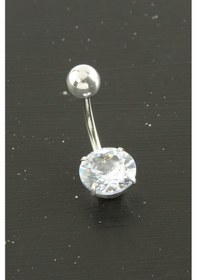 Resim Flzdgnkr Yuvarlak Zirkon Taşlı Çelik Piercing 1 Adet-gümüş Rengi Çok Renkli 