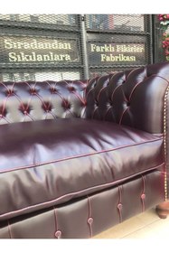 Resim 3A Mobilya English Burgundy Chesterfield Takımı 