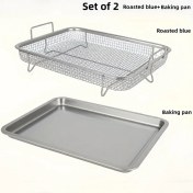 Resim Sunshine022 Silvery 2 Parça Paslanmaz Çelik Izgara Sepeti Fritöz Ve Açık Hava Pişirme Aksesuarı 