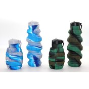 Resim Genel Markalar El Bombası Tasarımı Katlanabilir Portatif Silikon Su Şişesi 500 Ml 