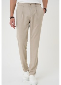 Resim Efor Comfort Fit Beli Lastikli Pileli Bej Jogger Pantolon P 1182 Bej 