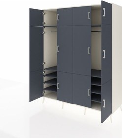 Resim Kronos Gardrop 10 Raflı 12 Kapaklı 2 Askılı 176x59x221 Aytaşı-antrasit Antrasit 