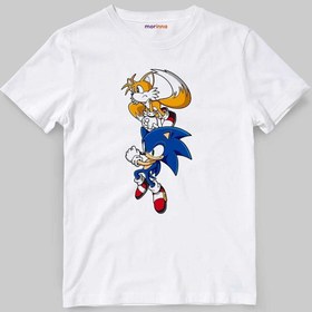 Resim Morinna İm Kirpi Sonic Ve Tails Baskılı Unisex Çocuk Tişört T-shirt Mr-28 