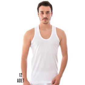 Resim Erkek Beyaz 12 Adet Seher Askılı Penye Atlet 0001 001 