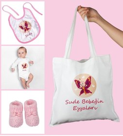 Resim Ejoya Bebeklere Özel Çantasında Kişiye Özel Zıbın Önük Ve Patik Bebek Hediye Seti 109775 