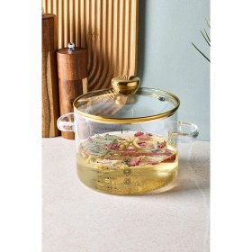 Resim Sean Gold 1300 ml Borosilikat Cam Tencere 