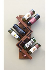 Resim Kuzela Ahşap Duvar 6'lı Şaraplık 