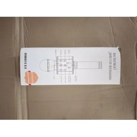 Resim Pembe Renkli Bluetooth Karaoke Mikrofon, Usb Ve Aux Girişli 