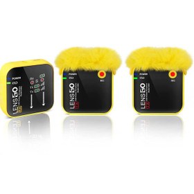 Resim Lensgo 348C Sarı 1V2 Kablosuz İkili Mikrofon Seti 