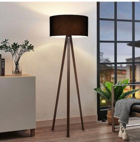 Resim Homing Kumaş Silindir Üç Ayak Lambader Siyah 