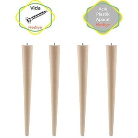 Resim Ahşap Ham Ayak 50 Cm 4'lü Set Kütük Masa Orta Sehpa Zigon Ayağı 