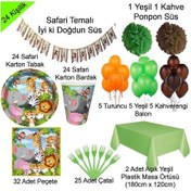 Resim 24 Kişilik Safari Temalı Doğum Günü Parti Malzemeleri Seti 