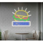 Resim Twins Led I Burger Yazılı Ve Şekilli Neon Tabela Mavi Model:model:62663366 