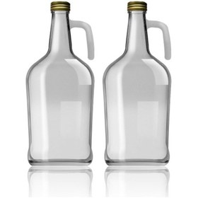 Resim 3 Litre Kulplu Galon Cam Şişe Şişesi Cam Yağlık - 2'li Gri 
