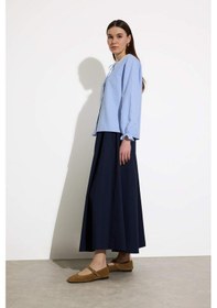 Resim DeFacto A Kesim Basic Düz Poplin Maxi Tesettür Etek E4369AX25SPNV28 