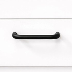 Resim Badem10 Mat Siyah Çekmece Kulp 96 mm Dolap Kulpu Modern Tasarım Mutfak Gardırop Kapak Kulbu Dayanıklı Metal 