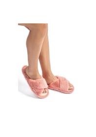 Resim Twigy Çapraz Peluş Kadın Ev Terliği Pembe 36/41 CC0184 Pembe 