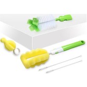 Resim 5'li Paket Yeşil Biberon Temizleme Fırçası Bebek Biberon Pipet Fırçası Bebek Sp 