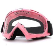 Resim Gözlük Motosiklet Maskesi Rüzgar Kum Açık Hava Sürüş Kayak Gözlüğü Askeri Fan Taktik Kask - Gözlük Pembe Çerçeve + Güçlendirilmiş Şeffaf Levha Sx 