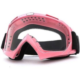 Resim Gözlük Motosiklet Maskesi Rüzgar Kum Açık Hava Sürüş Kayak Gözlüğü Askeri Fan Taktik Kask - Gözlük Pembe Çerçeve + Güçlendirilmiş Şeffaf Levha Sx 