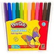 Resim Play-Doh KE-005 Renkli Keçeli Boya Kalem Seti PVC 2 mm 12 Adet - Karışık Renk 