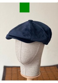Resim Aida Jewelss Kışlık Kadife Ingiliz Kasket Peaky Blinders Model Erkek Kasket Dökümlü Kadife Kasket Lacivert 