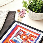 Resim Pembe Tavşan İsimli Ahşap Kitap Okuma Ayracı 