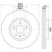 Resim Hella Pagid 8dd 355 117-191 8r0615301f Volkswagen Tüm Araçlar Ön Disk A4 A5 08>320x28 