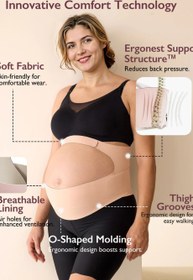 Resim CozySupport Ergonest Görünmez ve Nefes Alabilir Hamilelik Bel Bandı - 2XL 