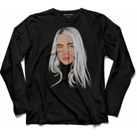 Resim Kendim Seçtim Bıllıe Eılısh Bıllıeeılısh Ocean Eyes Uzun Kollu Tişört Baskılı Çocuk T-Shirt 