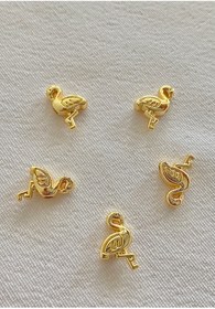 Resim BeryDenz Altın Flamingo Bileklik Ve Kolye Ucu 