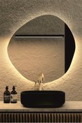 Resim KaraçamDekor Led Işıklı Asimetrik Banyo Ve Konsol Aynası 