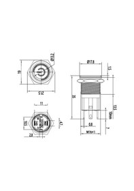 Resim Motorobit 16D-P1-Ec 16Mm Düz Yaylı Işıklı Power Metal Buton - Yeşil 