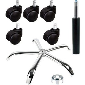 Resim Depolife Kromaj Yönetici Ofis Çalışma Koltuğu İçin Kromaj Yıldız Ayak Teke 