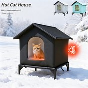 Resim Yağmur Geçirmez Tasarımlı, Sıcak ve Rüzgar Geçirmez Evcil Hayvan Yatağı, Zemin Üstü Yükseltilmiş Taban, Kiremitli Çatı, Sızdırmaz Kapalı Evcil Hayvan Çadırı, İç/Dış Mekan Kullanımına Uygun, Kediler İçin Büyük, Orta ve Küçük Boylara Uygun, Kediler İçin Noel Hediyesi Kedi Evi 